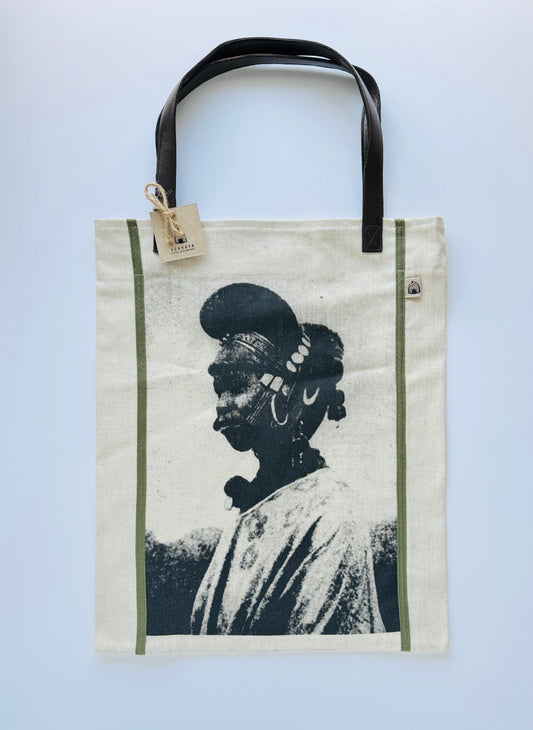 Tote Bag with Leather Strap