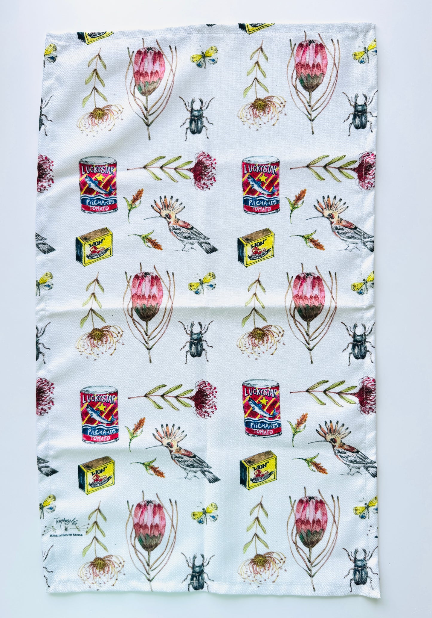 Kitchen Tea Towel-South Africa icon mix on white