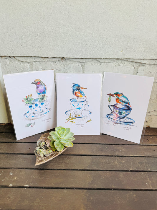 Bird with Succulent in Cup