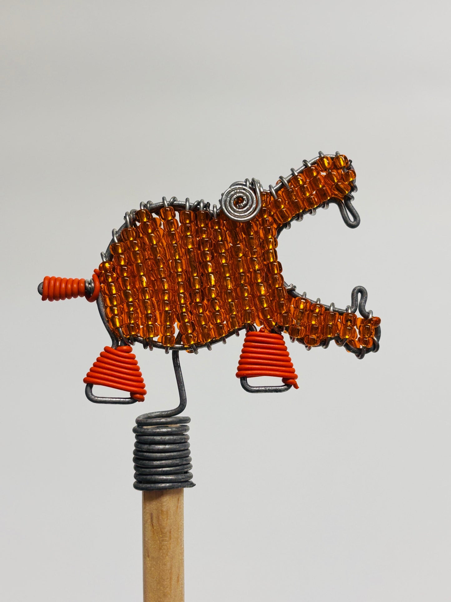 Beaded Pencil Toppers - Hippo