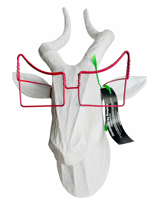 Buckhead wall light fixture-White with red glasses