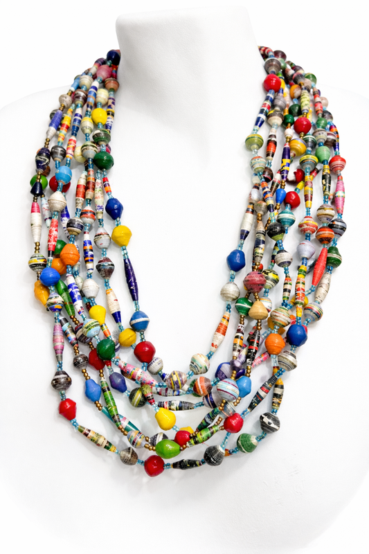 Paper Beaded Necklace
