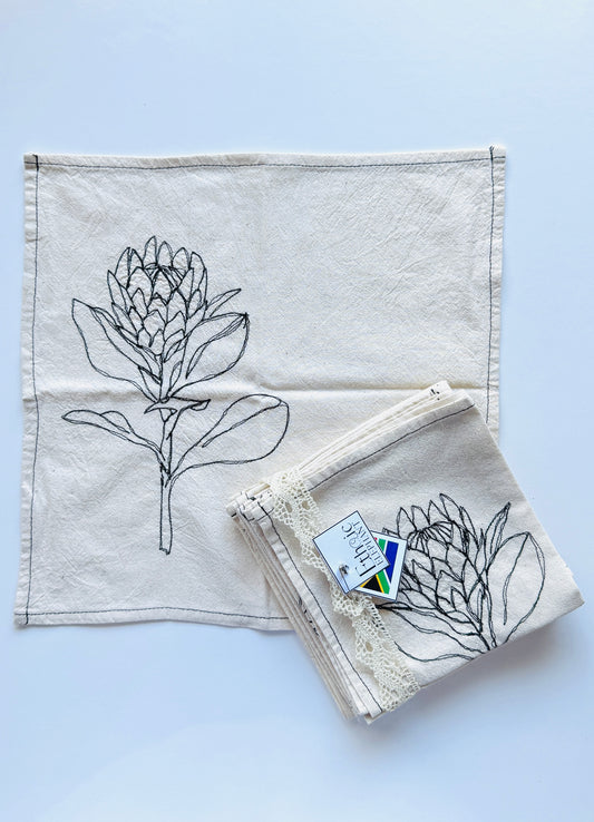 Cotton Serviettes-Protea