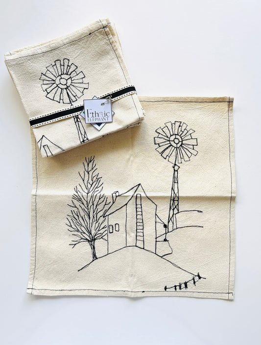 Cotton Serviettes-Farm live