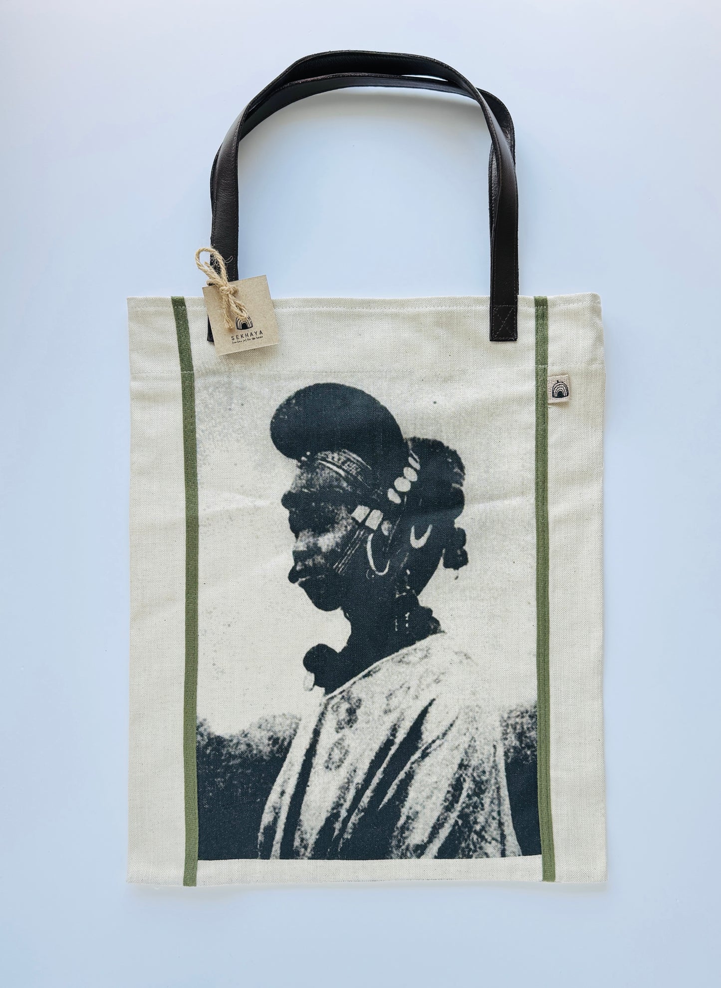 Tote Bag with Leather Strap