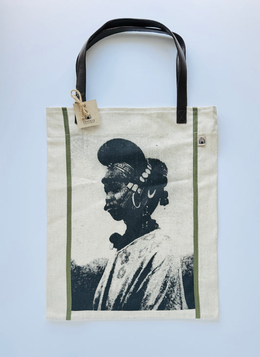 Tote Bag with Leather Strap