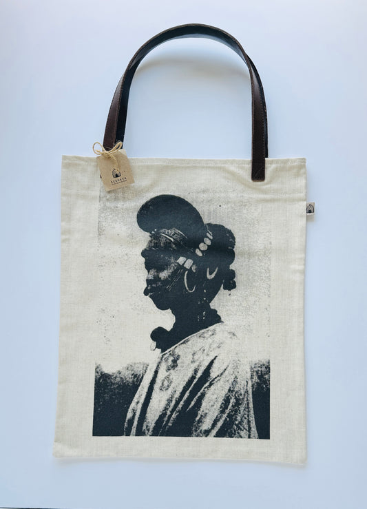 Tote Bag with Leather Strap