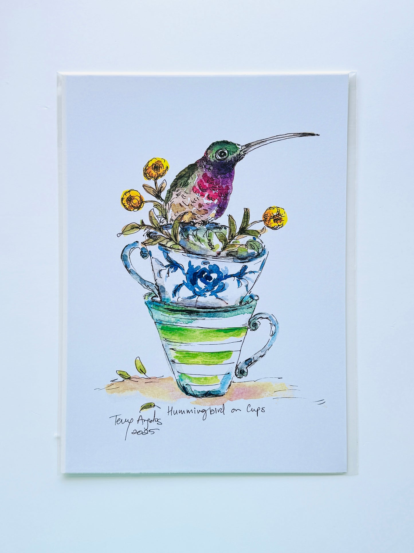 Humming bird in Cups