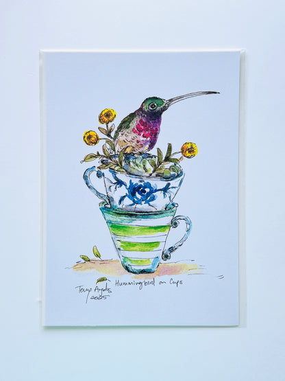 Humming bird in Cups