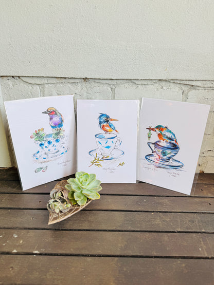 Tiny kingfisher in Cup