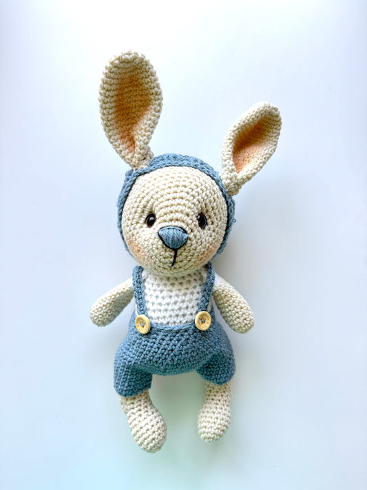 Crocheted Baby Bunny-Blue