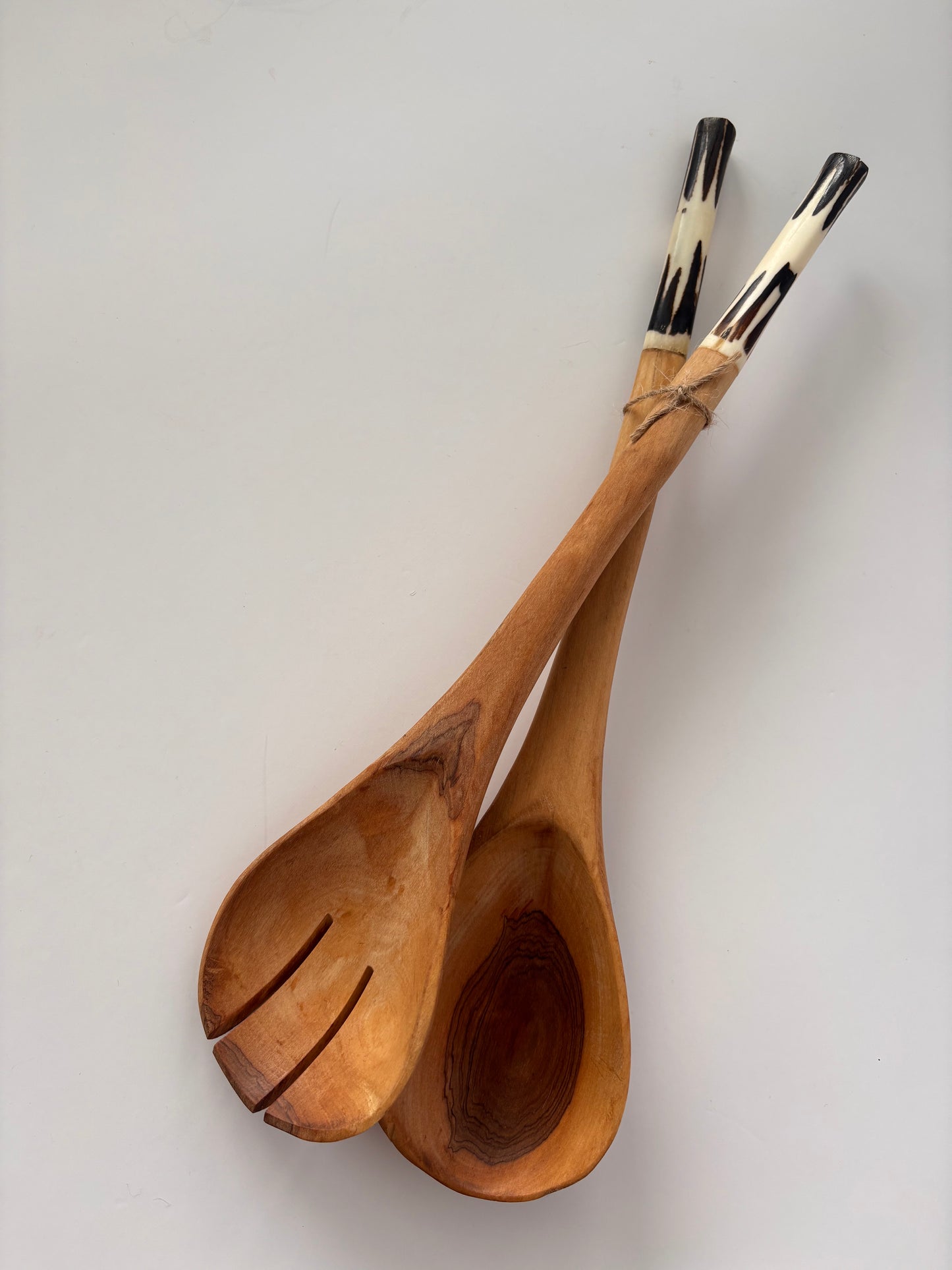 Salad Server Spoons-Bone