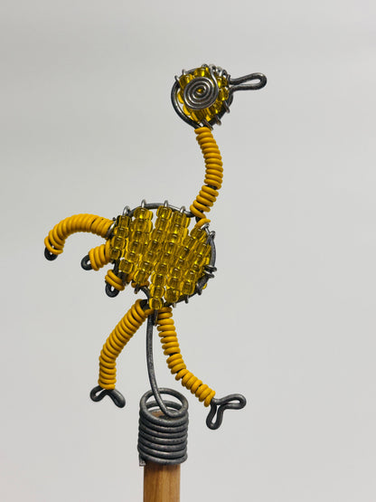 Beaded Pencil Toppers-Ostrich