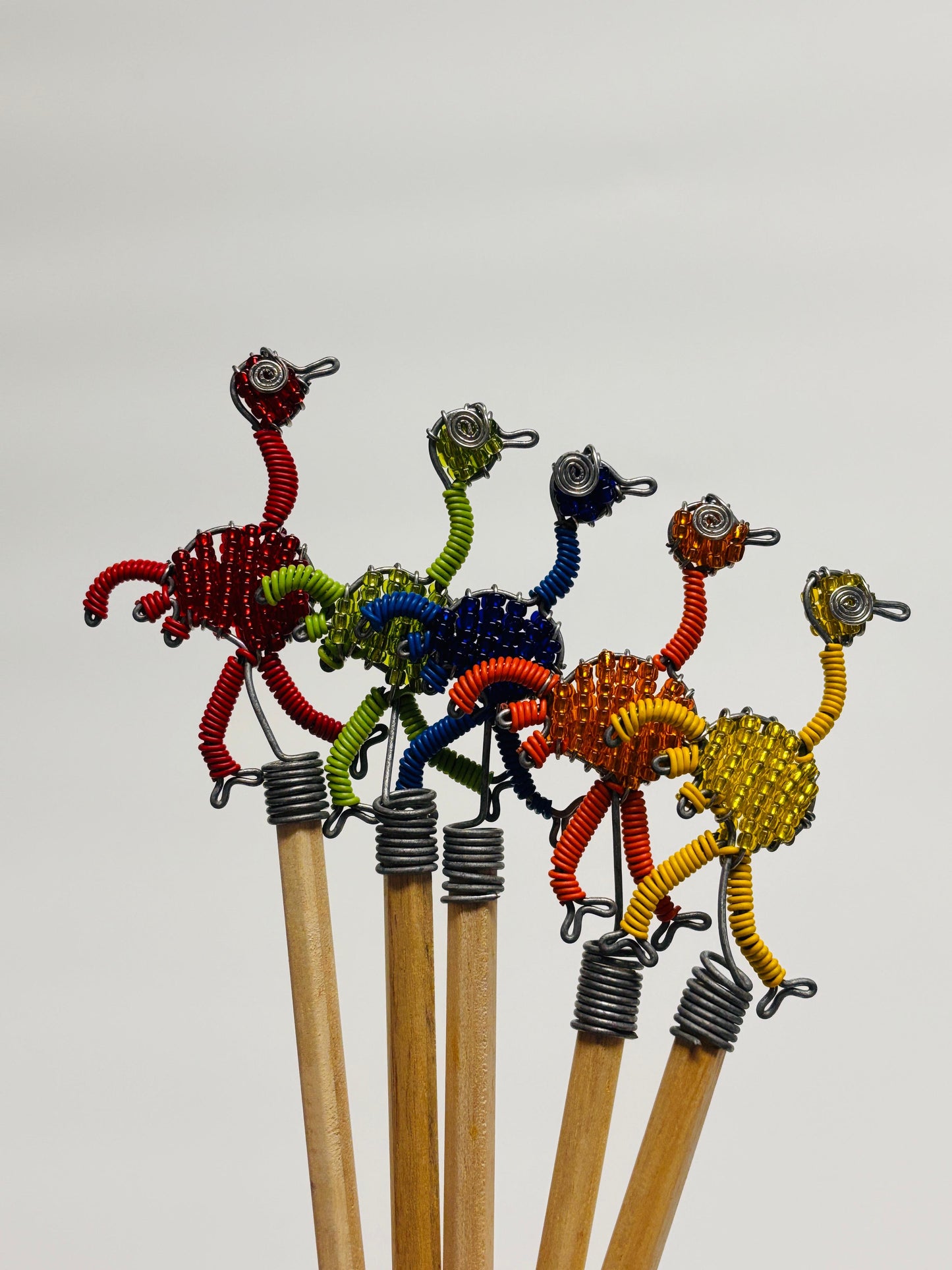 Beaded Pencil Toppers-Ostrich