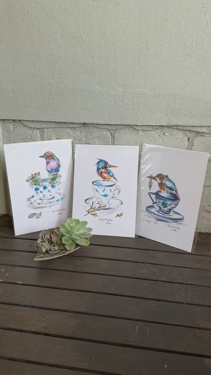 Bird with Succulent in Cup